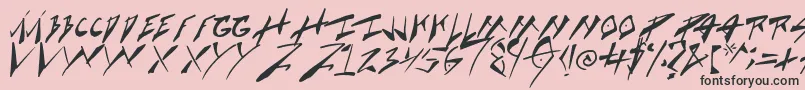 フォントCockBoat – ピンクの背景に黒い文字