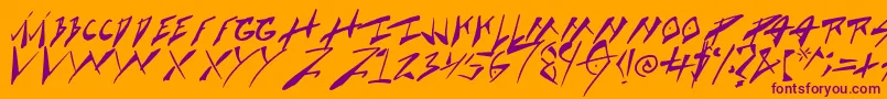 CockBoat Font – Purple Fonts on Orange Background