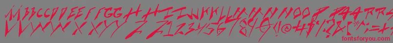 フォントCockBoat – 赤い文字の灰色の背景