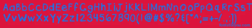 フォントKbhottamale – 赤い背景に青い文字