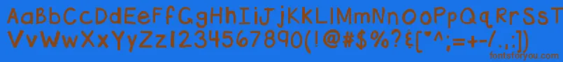 Czcionka Kbhottamale – brązowe czcionki na niebieskim tle