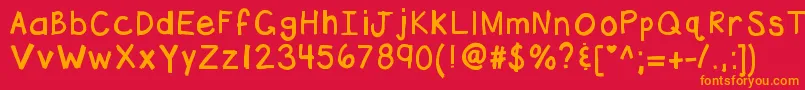 Kbhottamale Font – Orange Fonts on Red Background