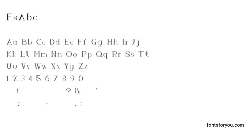 A fonte FsAbc – alfabeto, números, caracteres especiais