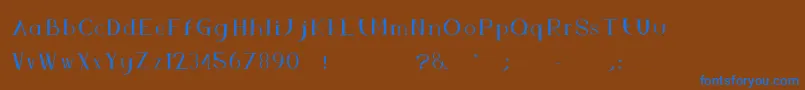 Czcionka FsAbc – niebieskie czcionki na brązowym tle
