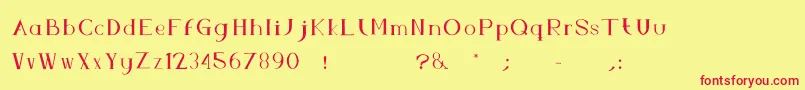 FsAbc-Schriftart – Rote Schriften auf gelbem Hintergrund