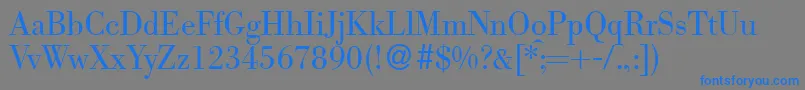 フォントBodolightdbNormal – 灰色の背景に青い文字