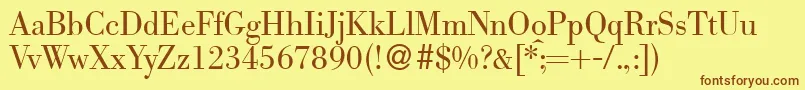 BodolightdbNormal Font – Brown Fonts on Yellow Background