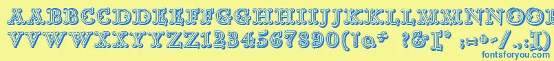 More about GoudyDecorShodwnc Font GoudyDecorShodwnc Font – Blue Fonts on Yellow Background