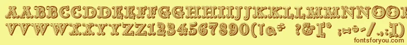 GoudyDecorShodwnc Font – Brown Fonts on Yellow Background