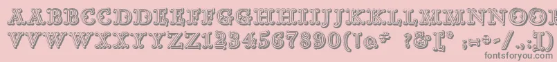 GoudyDecorShodwnc-Schriftart – Graue Schriften auf rosa Hintergrund