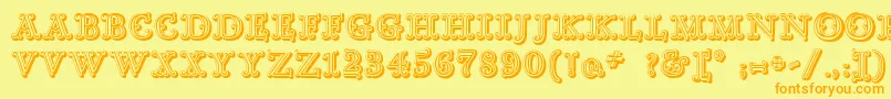 GoudyDecorShodwnc Font – Orange Fonts on Yellow Background