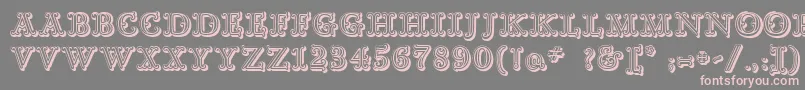 GoudyDecorShodwnc-Schriftart – Rosa Schriften auf grauem Hintergrund