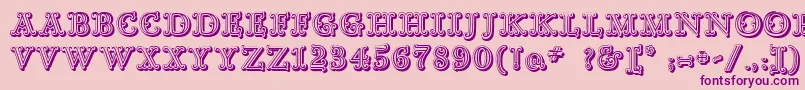 GoudyDecorShodwnc-Schriftart – Violette Schriften auf rosa Hintergrund