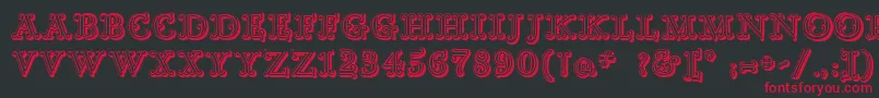 フォントGoudyDecorShodwnc – 黒い背景に赤い文字