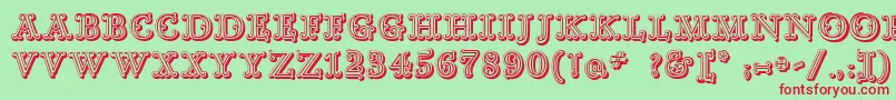 GoudyDecorShodwnc Font – Red Fonts on Green Background