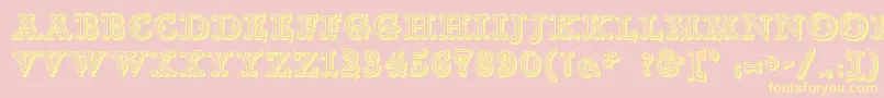 GoudyDecorShodwnc-Schriftart – Gelbe Schriften auf rosa Hintergrund