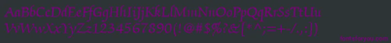 ItcZapfChanceryLtRoman-fontti – violetit fontit mustalla taustalla
