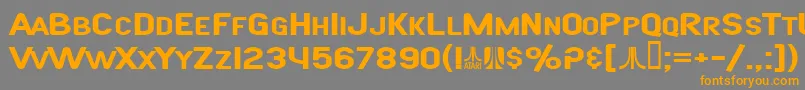 SfAtarianSystemExtendedBold-Schriftart – Orangefarbene Schriften auf grauem Hintergrund