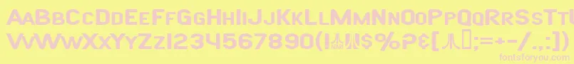 SfAtarianSystemExtendedBold Font – Pink Fonts on Yellow Background