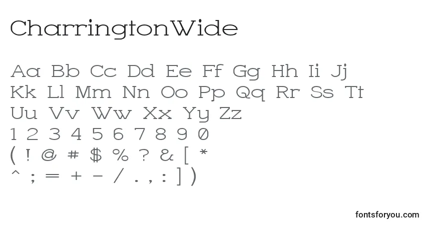 Schriftart CharringtonWide – Alphabet, Zahlen, spezielle Symbole