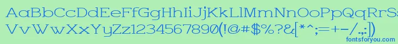 CharringtonWide Font – Blue Fonts on Green Background