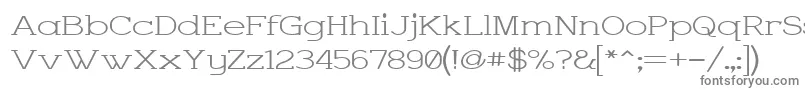 フォントCharringtonWide – 白い背景に灰色の文字