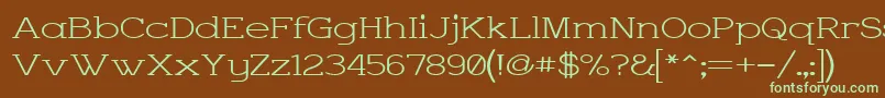 CharringtonWide Font – Green Fonts on Brown Background