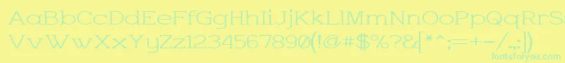 Police CharringtonWide – polices vertes sur fond jaune