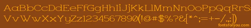 CharringtonWide Font – Orange Fonts on Brown Background