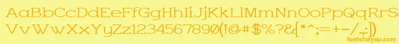 CharringtonWide Font – Orange Fonts on Yellow Background