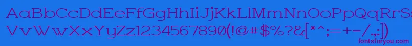 CharringtonWide Font – Purple Fonts on Blue Background