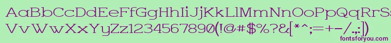 CharringtonWide Font – Purple Fonts on Green Background