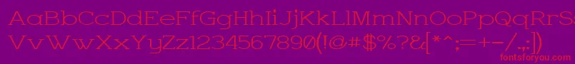 CharringtonWide-Schriftart – Rote Schriften auf violettem Hintergrund