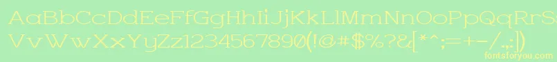 CharringtonWide Font – Yellow Fonts on Green Background