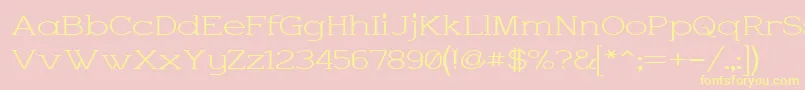 Weitere Informationen zur CharringtonWide-Schriftart CharringtonWide-Schriftart – Gelbe Schriften auf rosa Hintergrund