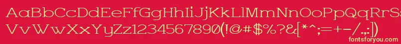 CharringtonWide Font – Yellow Fonts on Red Background