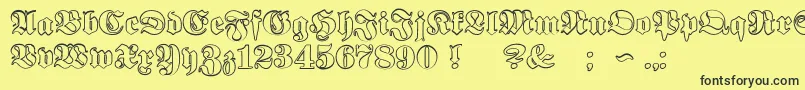 Fonte ProclamateOutline – fontes pretas em um fundo amarelo