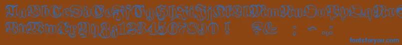ProclamateOutline Font – Blue Fonts on Brown Background
