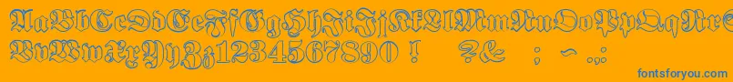 フォントProclamateOutline – オレンジの背景に青い文字