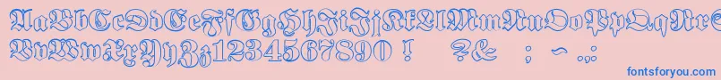 Шрифт ProclamateOutline – синие шрифты на розовом фоне