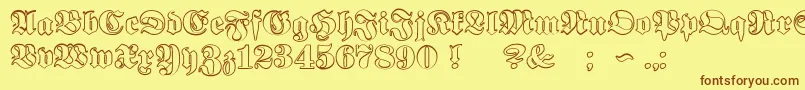 ProclamateOutline Font – Brown Fonts on Yellow Background