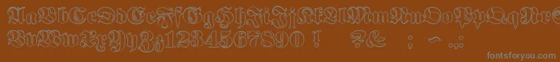 ProclamateOutline-Schriftart – Graue Schriften auf braunem Hintergrund