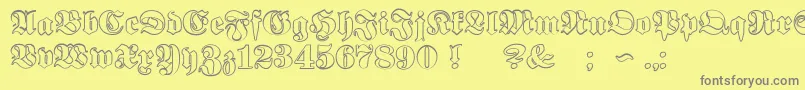 Шрифт ProclamateOutline – серые шрифты на жёлтом фоне