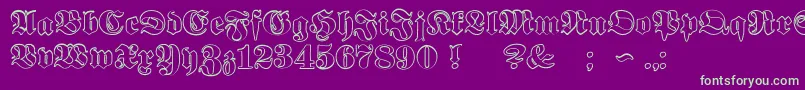 ProclamateOutline Font – Green Fonts on Purple Background