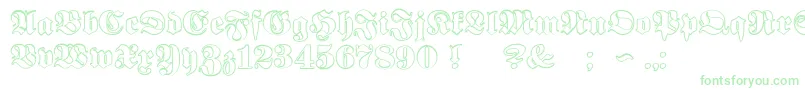 Fonte ProclamateOutline – fontes verdes em um fundo branco