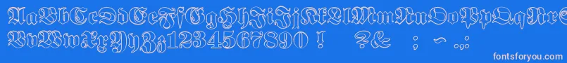 ProclamateOutline Font – Pink Fonts on Blue Background