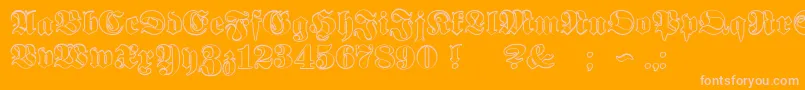 ProclamateOutline Font – Pink Fonts on Orange Background