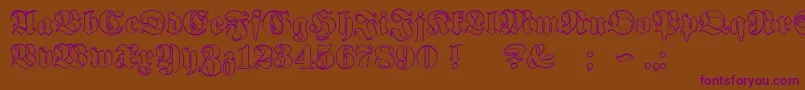 ProclamateOutline Font – Purple Fonts on Brown Background