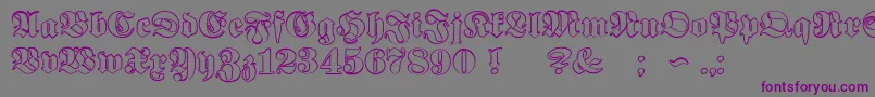 フォントProclamateOutline – 紫色のフォント、灰色の背景