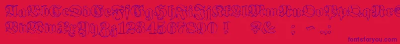 ProclamateOutline-Schriftart – Violette Schriften auf rotem Hintergrund